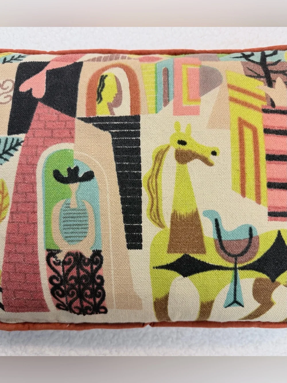 Mid-Century Modern Colorful Decorative Accent Throw Pillow, OS